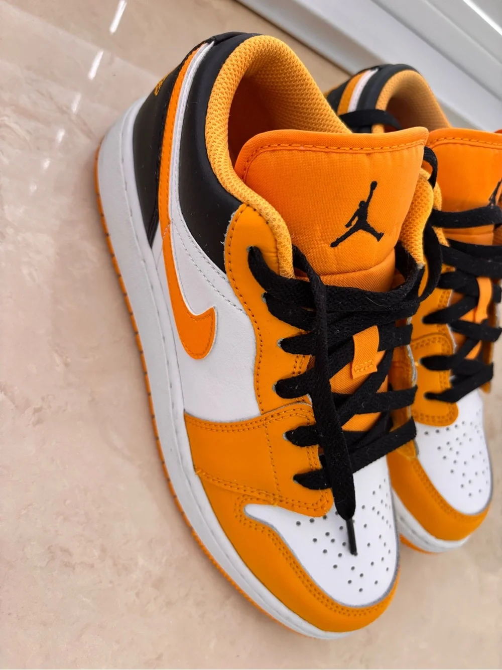 Jordan Kids Orange, White & Black Low-Top Sneakers